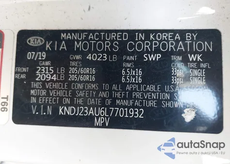 2020 Kia Soul S from USA, damaged, VIN KNDJ23AU6L7701932